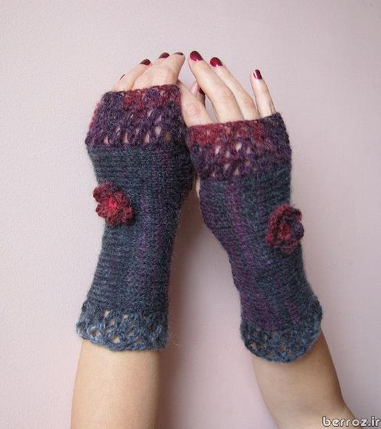 Knitted gloves without fingers (1)