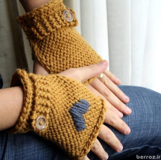 Knitted gloves without fingers (11)